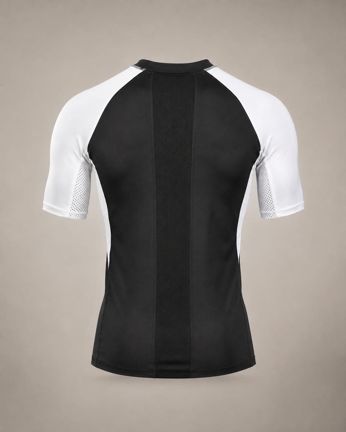ATHERIA AXIS black and white short-sleeve compression shirt, back view